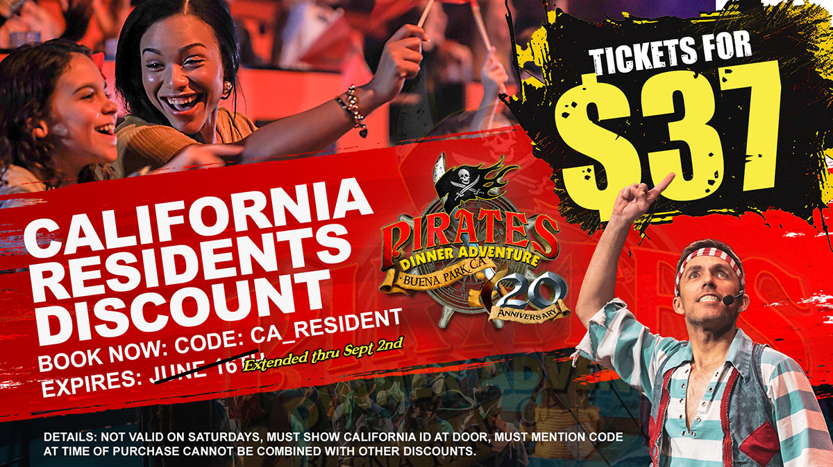Pirates Dinner Adventure Special Offer - California Residents Discount
