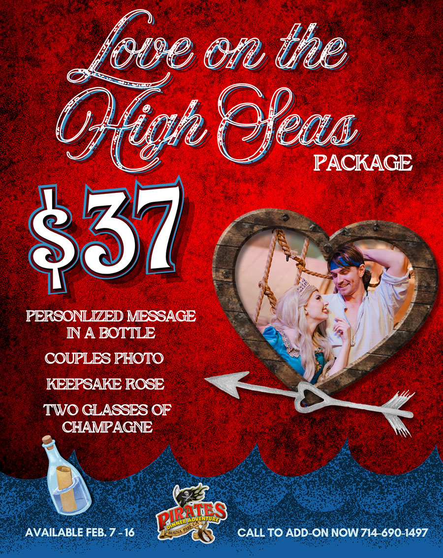 Celebrate Valentine`s at Pirates Dinner Adventure