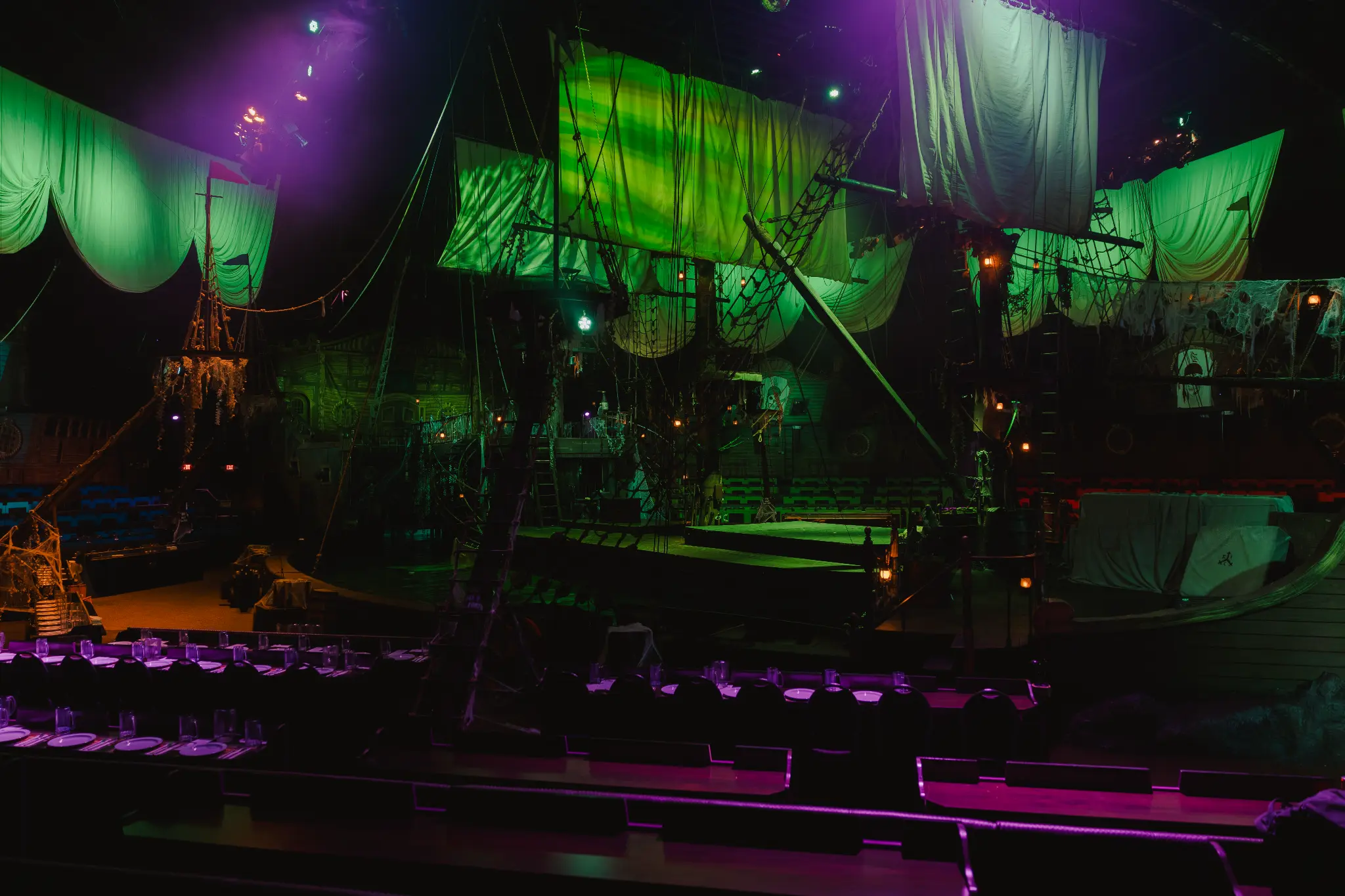 The pirate-ship stage themed for Vampirates